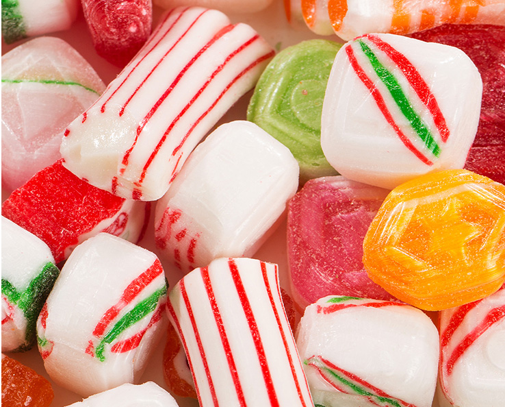Zoom on melting candies.